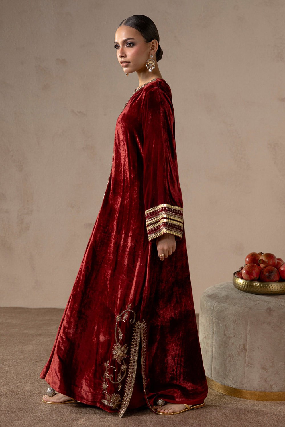 Red Ember Velvet Suit Set