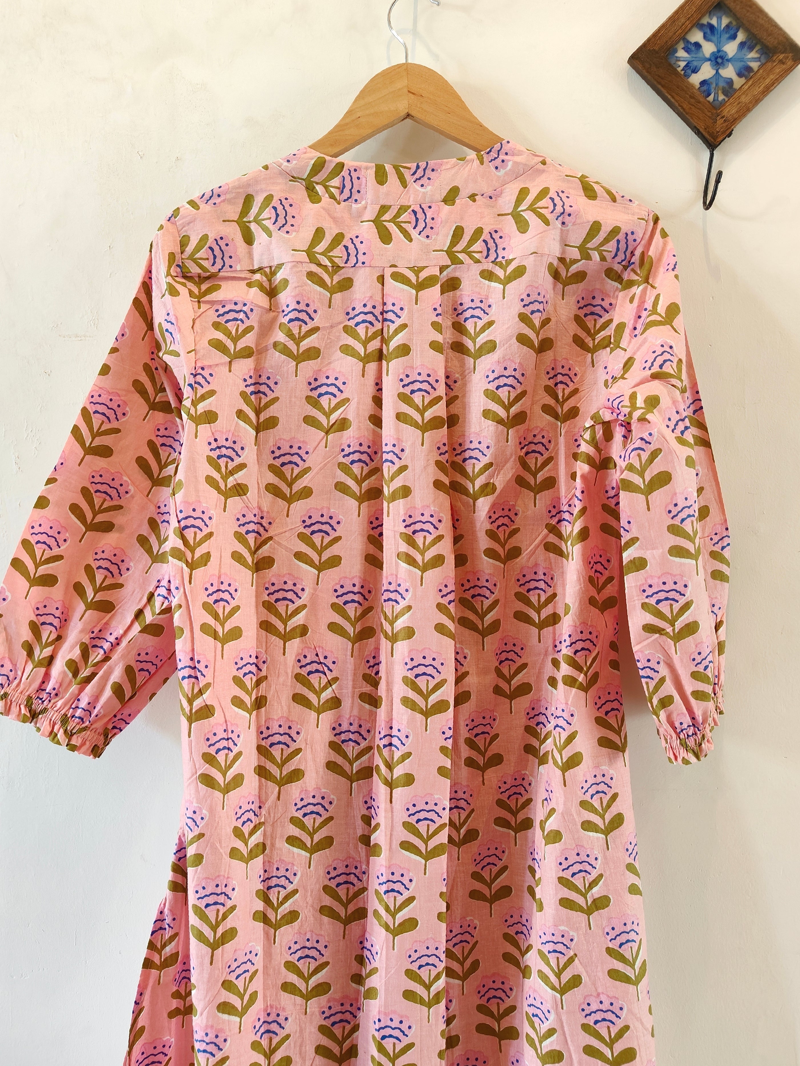 Pink Posies Kurta Set (Set of 2)