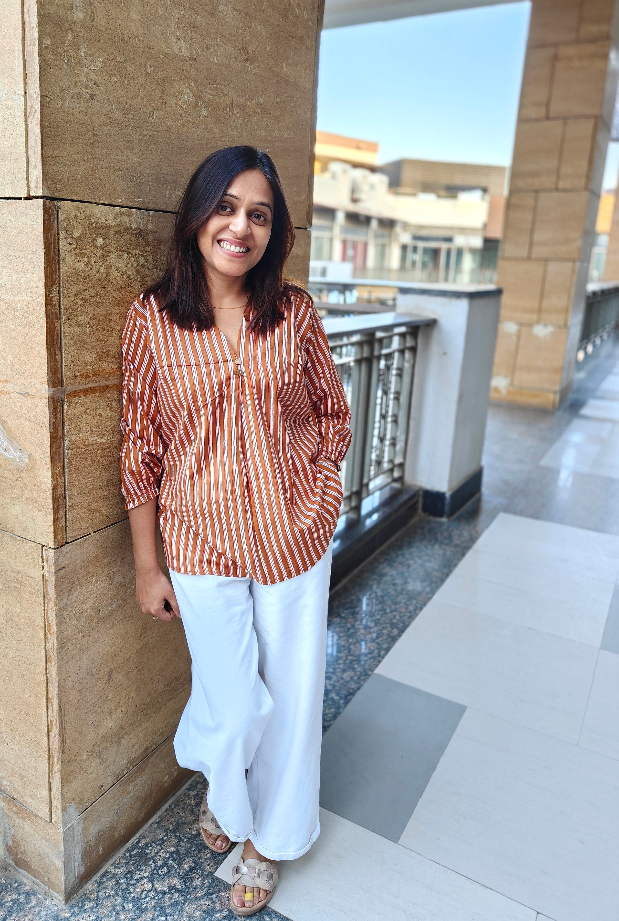 Brown Sugar Stripe Top