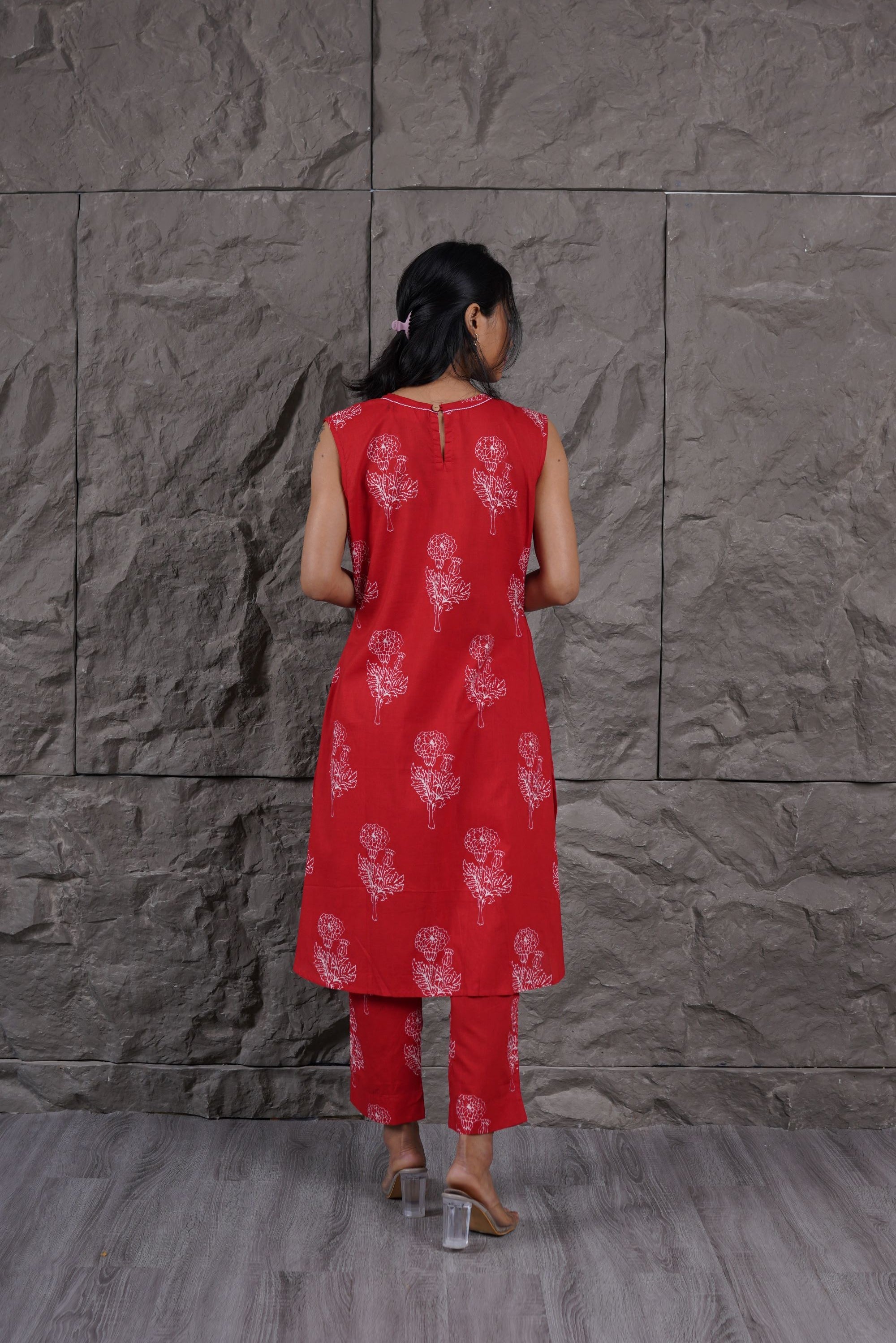 Rose Noir Red Kurta Set (Set of 2)