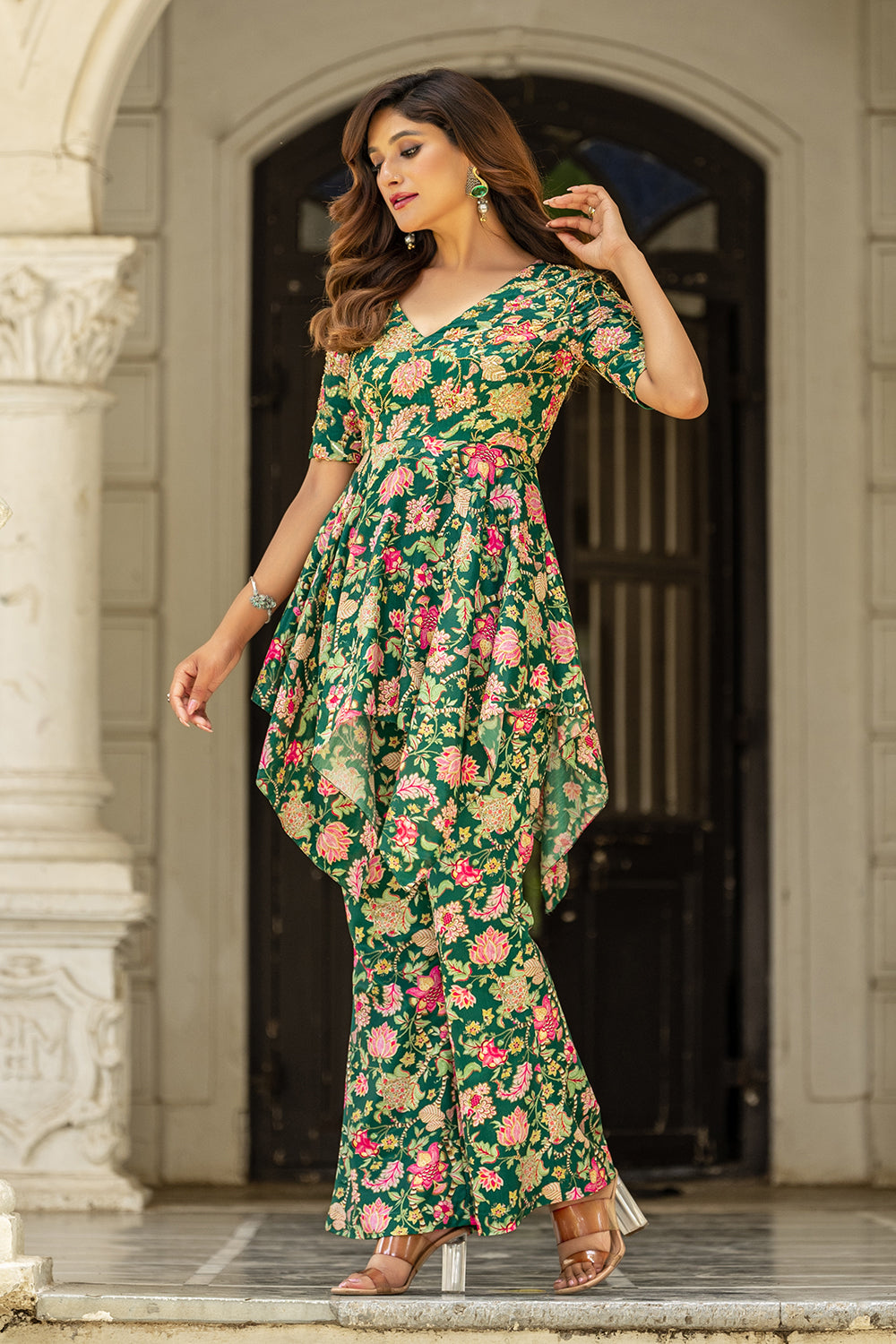 Royal Lotus Peplum Set