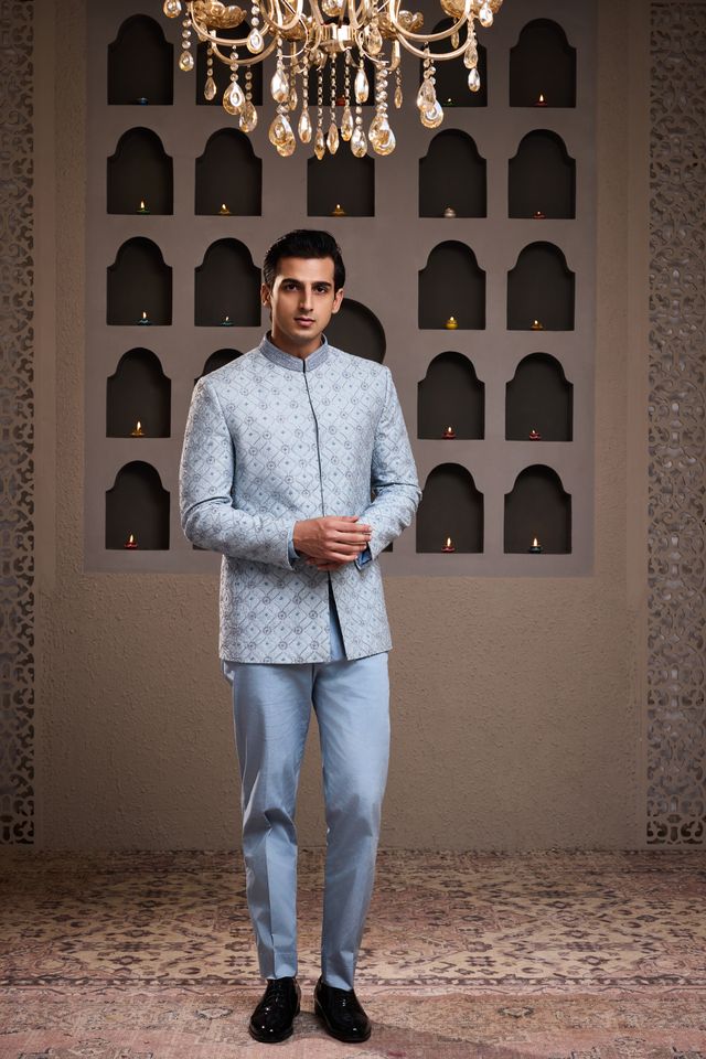 Skyblue Jodhpuri Coat Pant