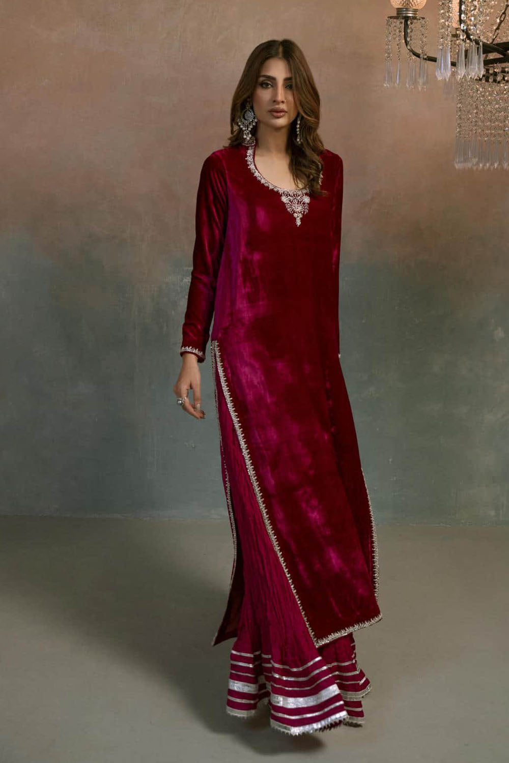 Ruby Velvet Luxe Suit Set