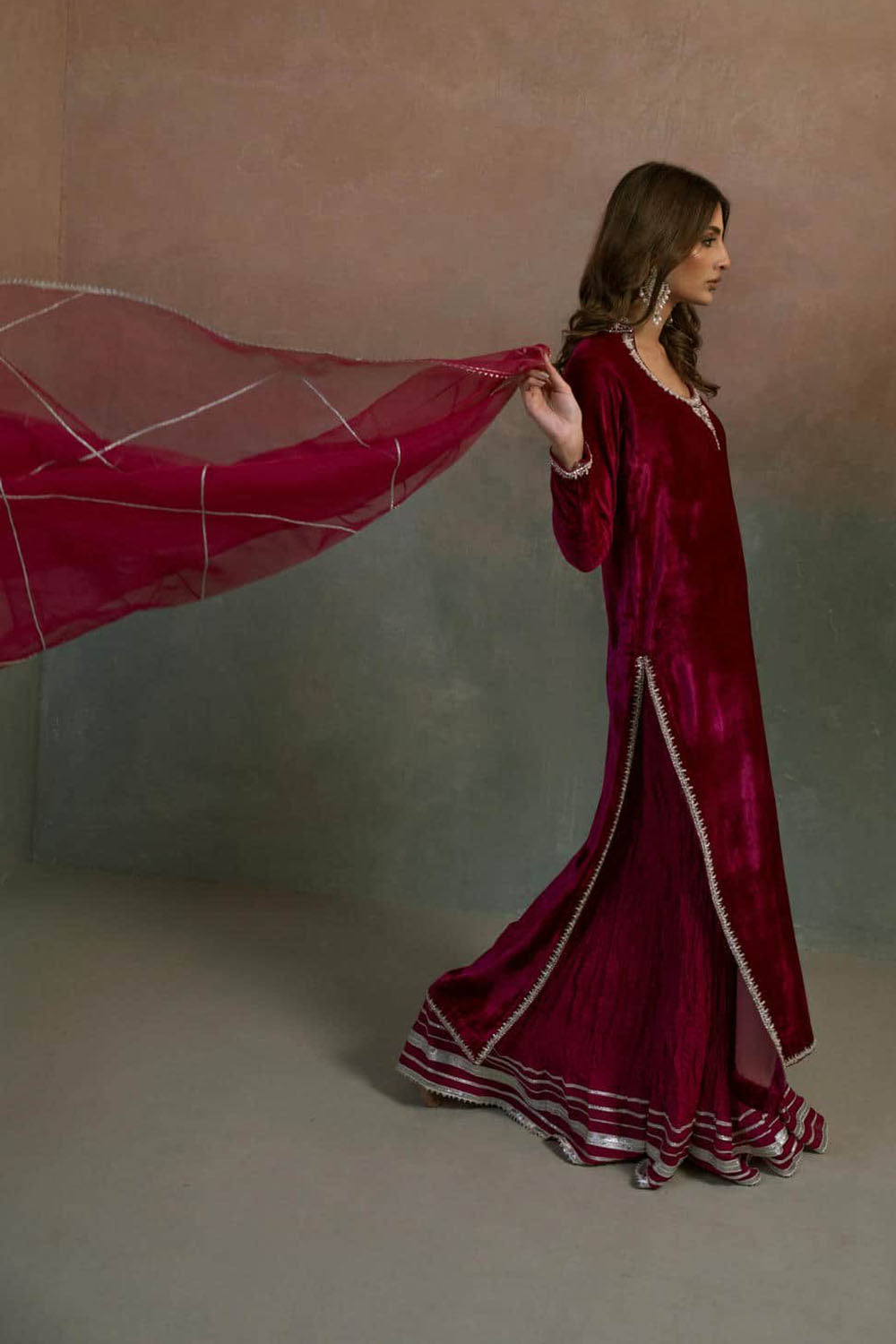 Ruby Velvet Luxe Suit Set