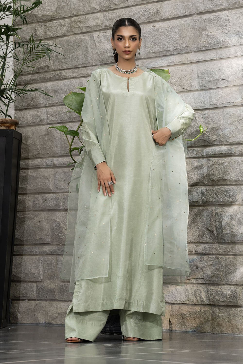 Sage Green Pure Silk Kurta Set