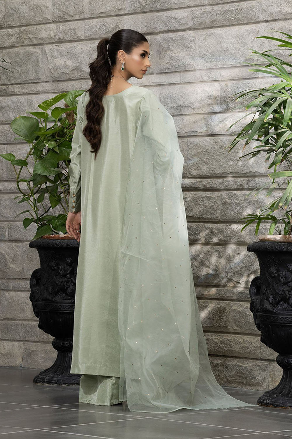 Sage Green Pure Silk Kurta Set