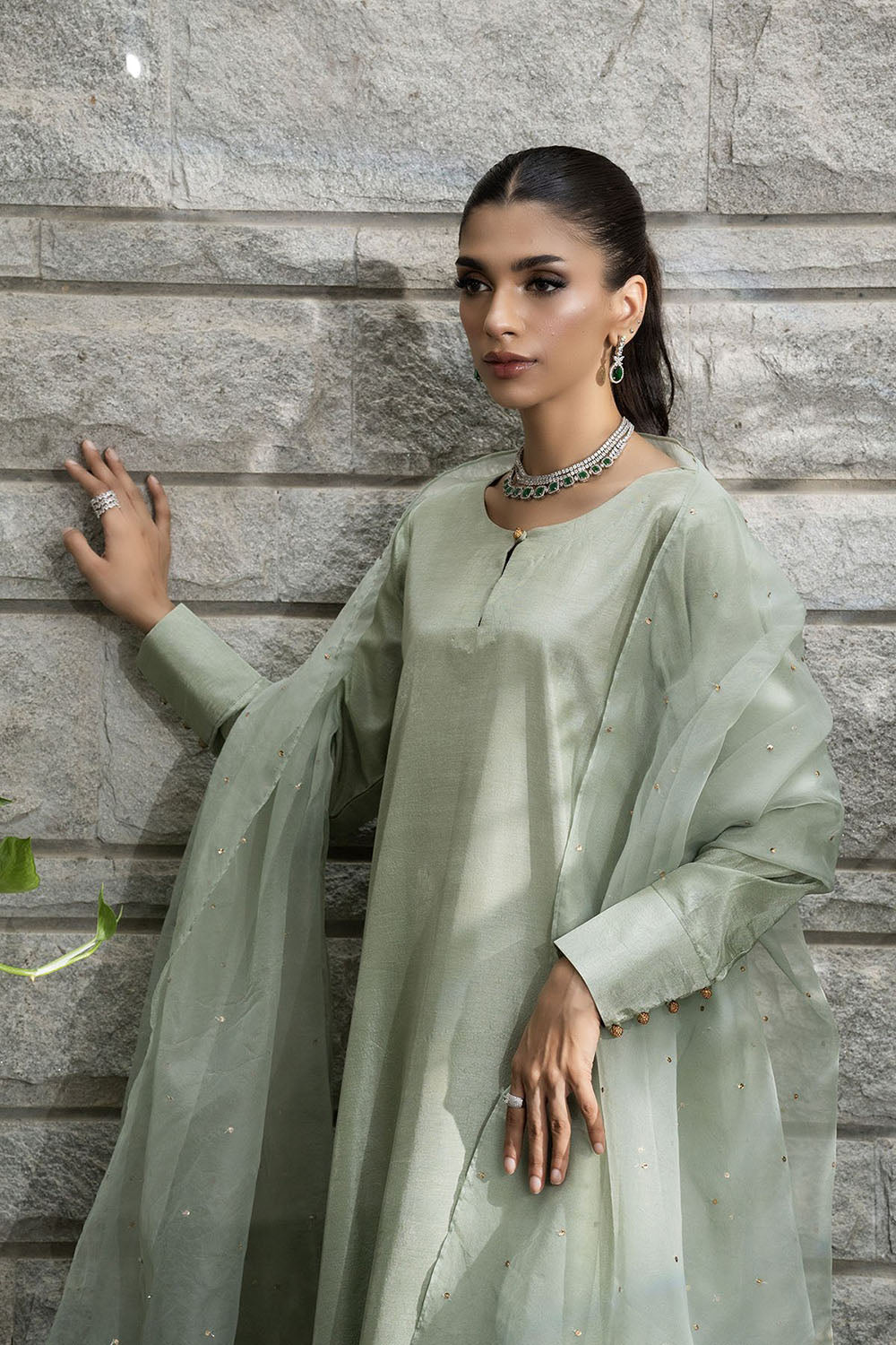 Sage Green Pure Silk Kurta Set