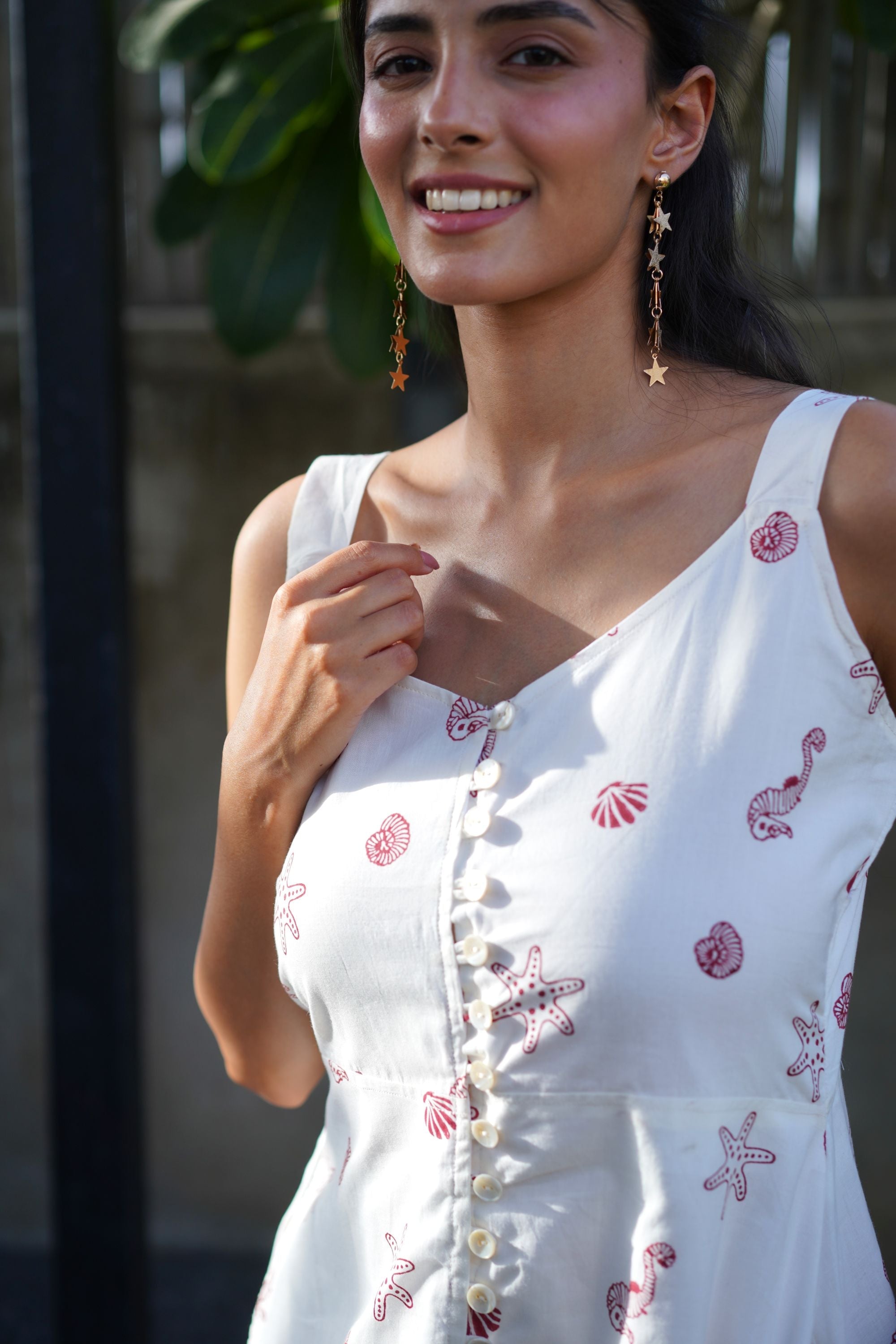 Sea Treasures Fit n Flared Dress- Crimson