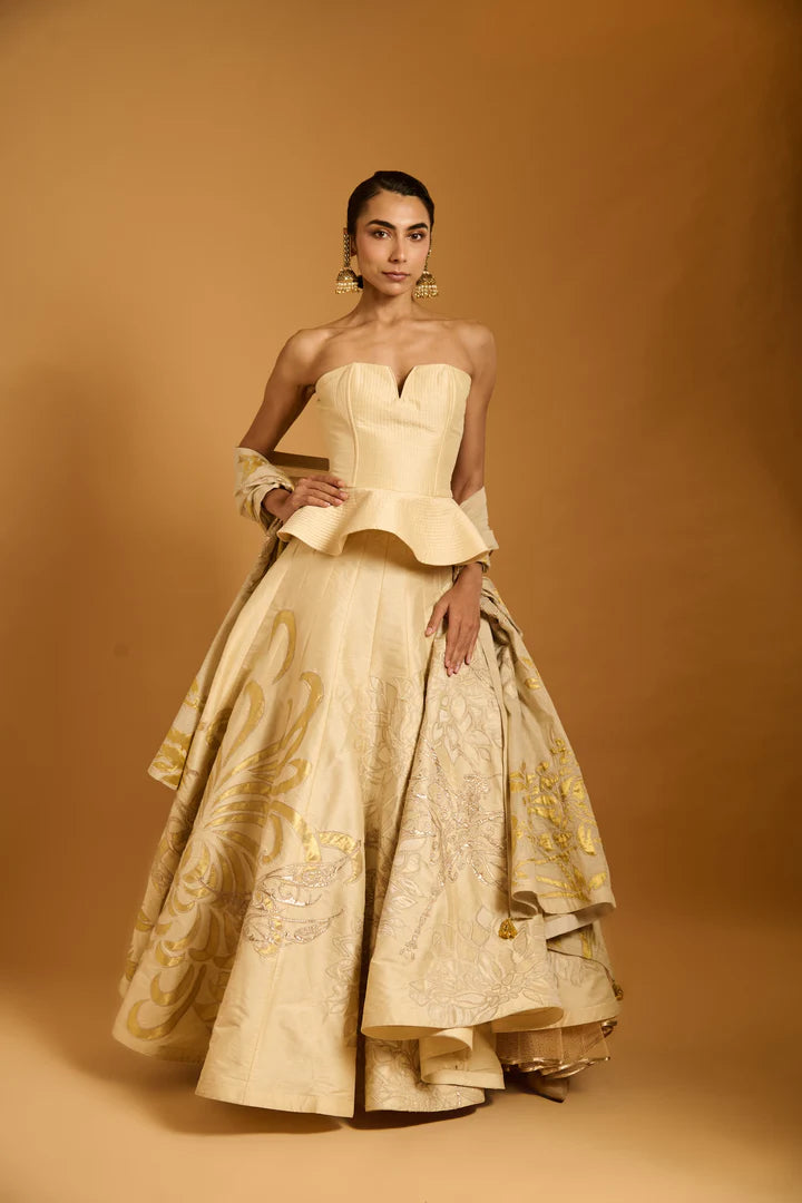 Trifecta vanilla peplum lehenga