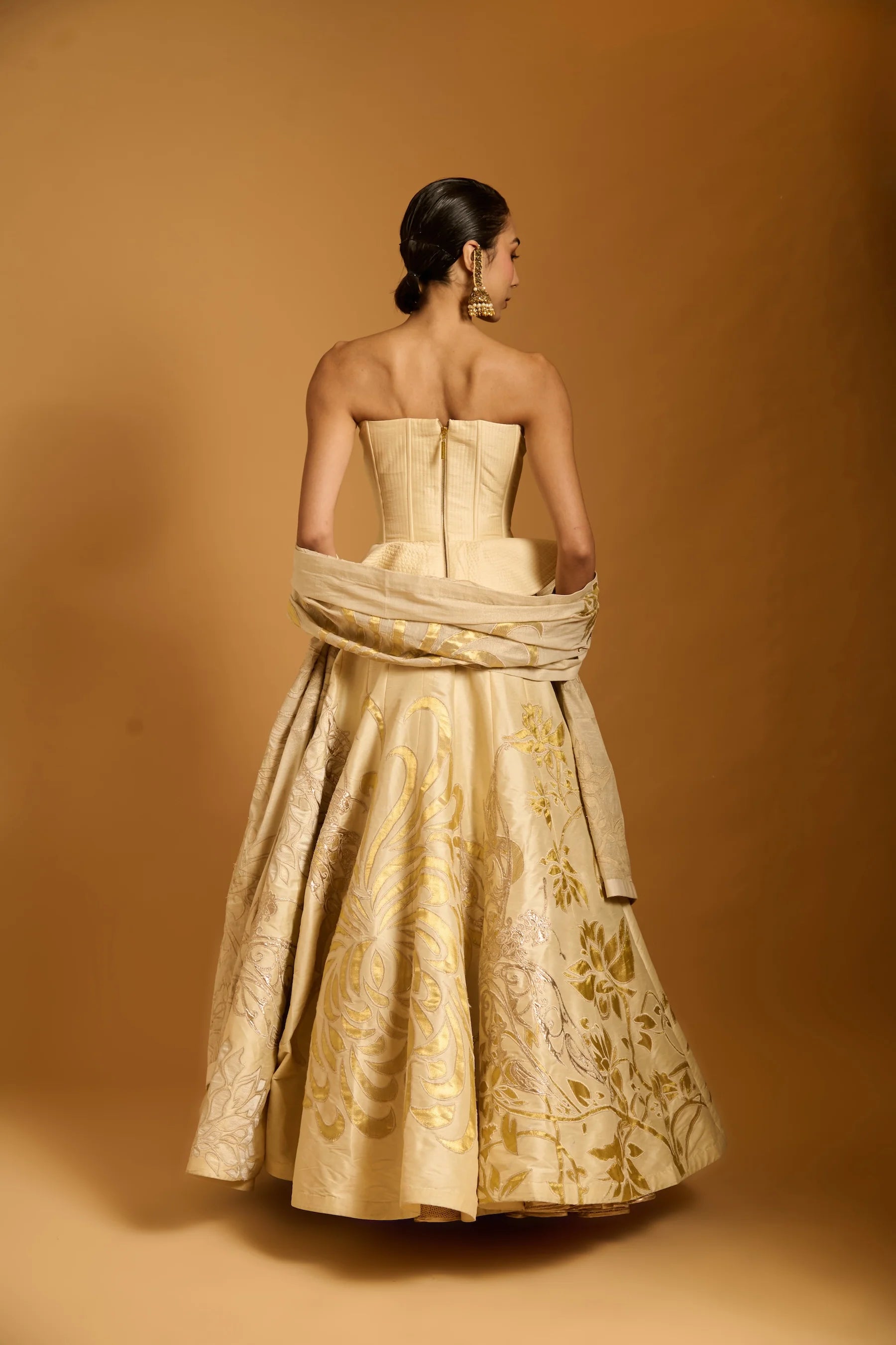 Trifecta vanilla peplum lehenga