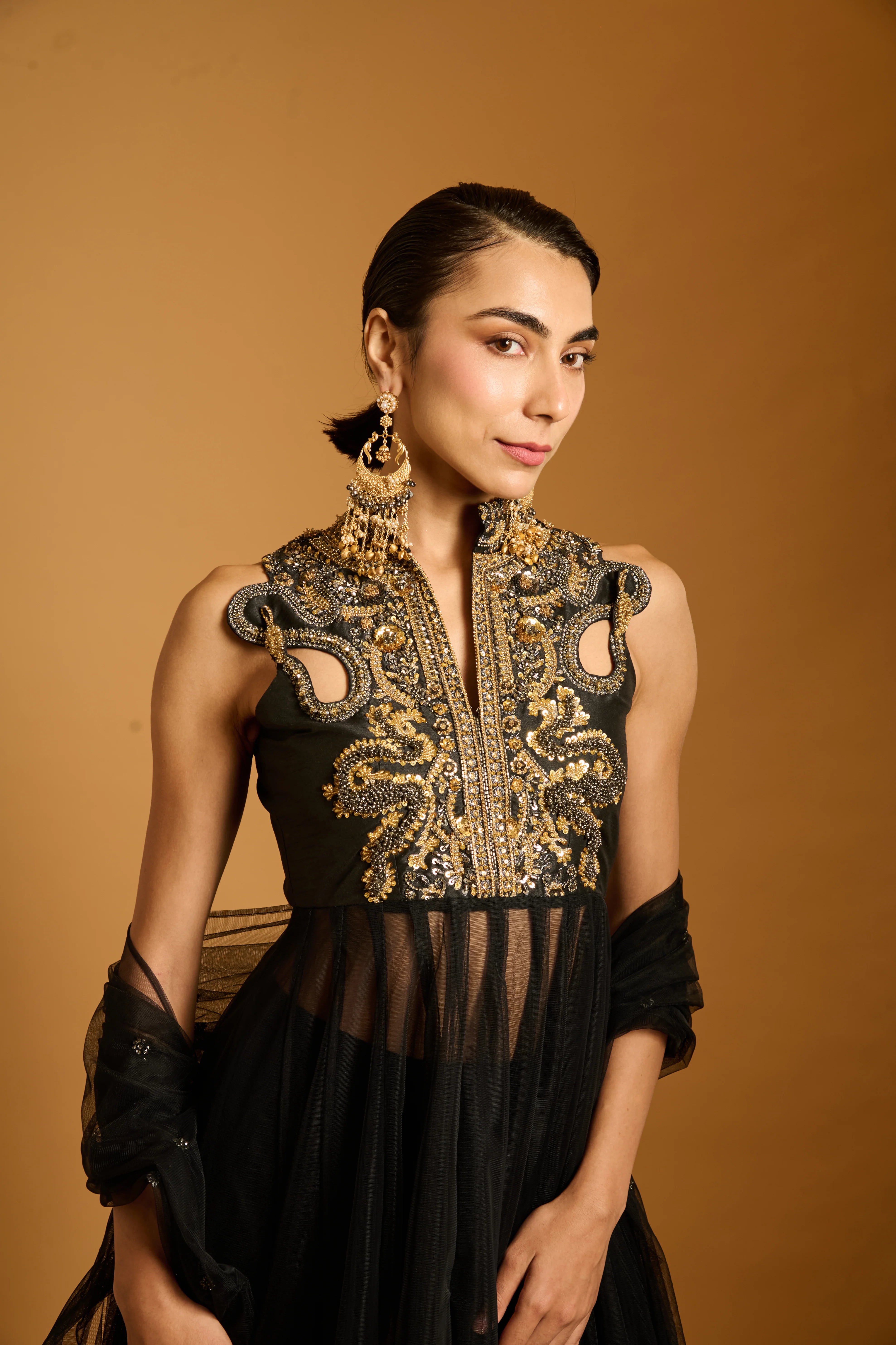 Trifecta black serpent anarkali