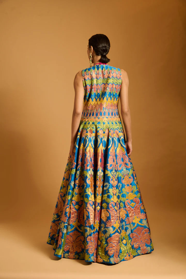 Trifecta cobalt anarkali jacket