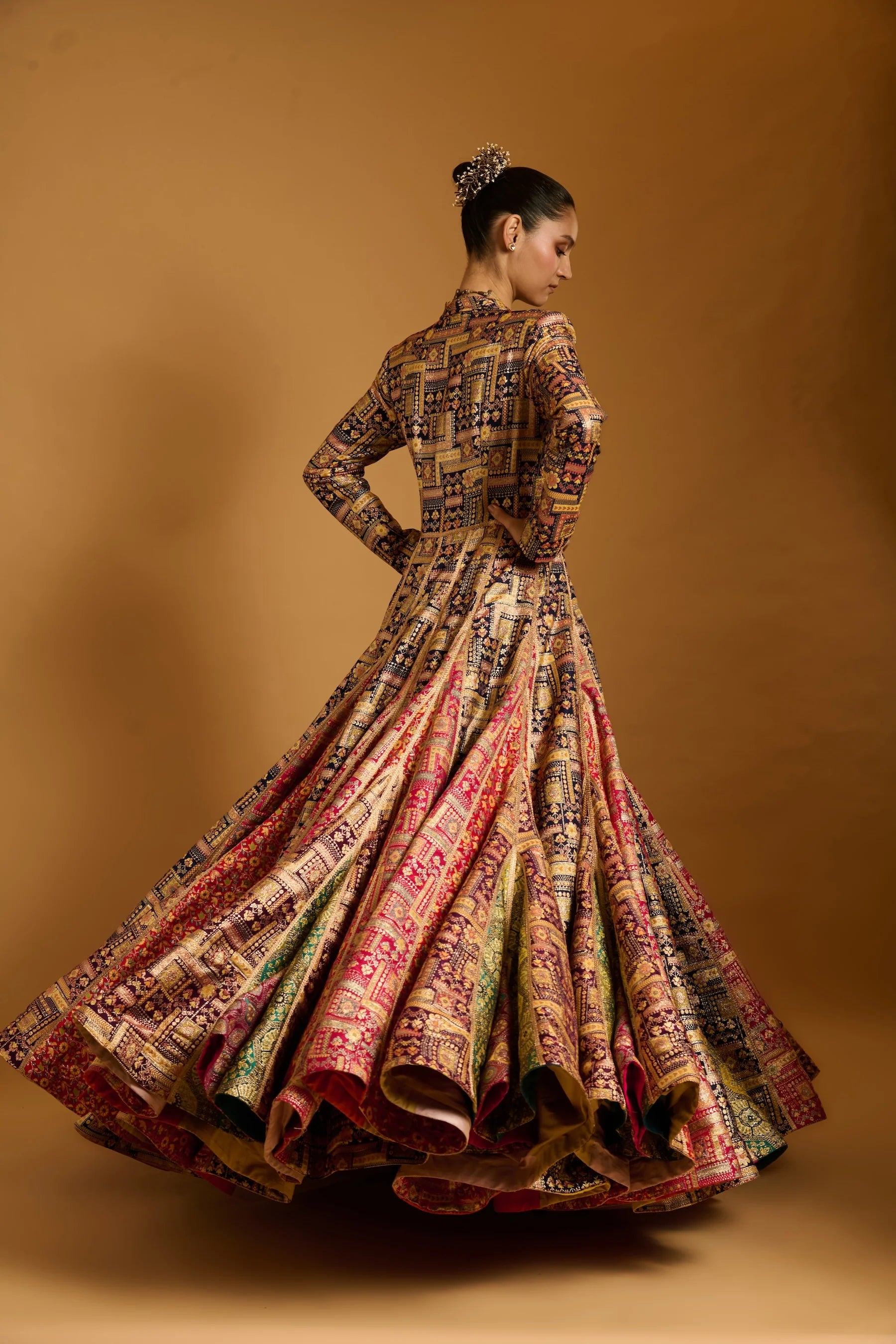 Trifecta multi brocade anarkali jacket