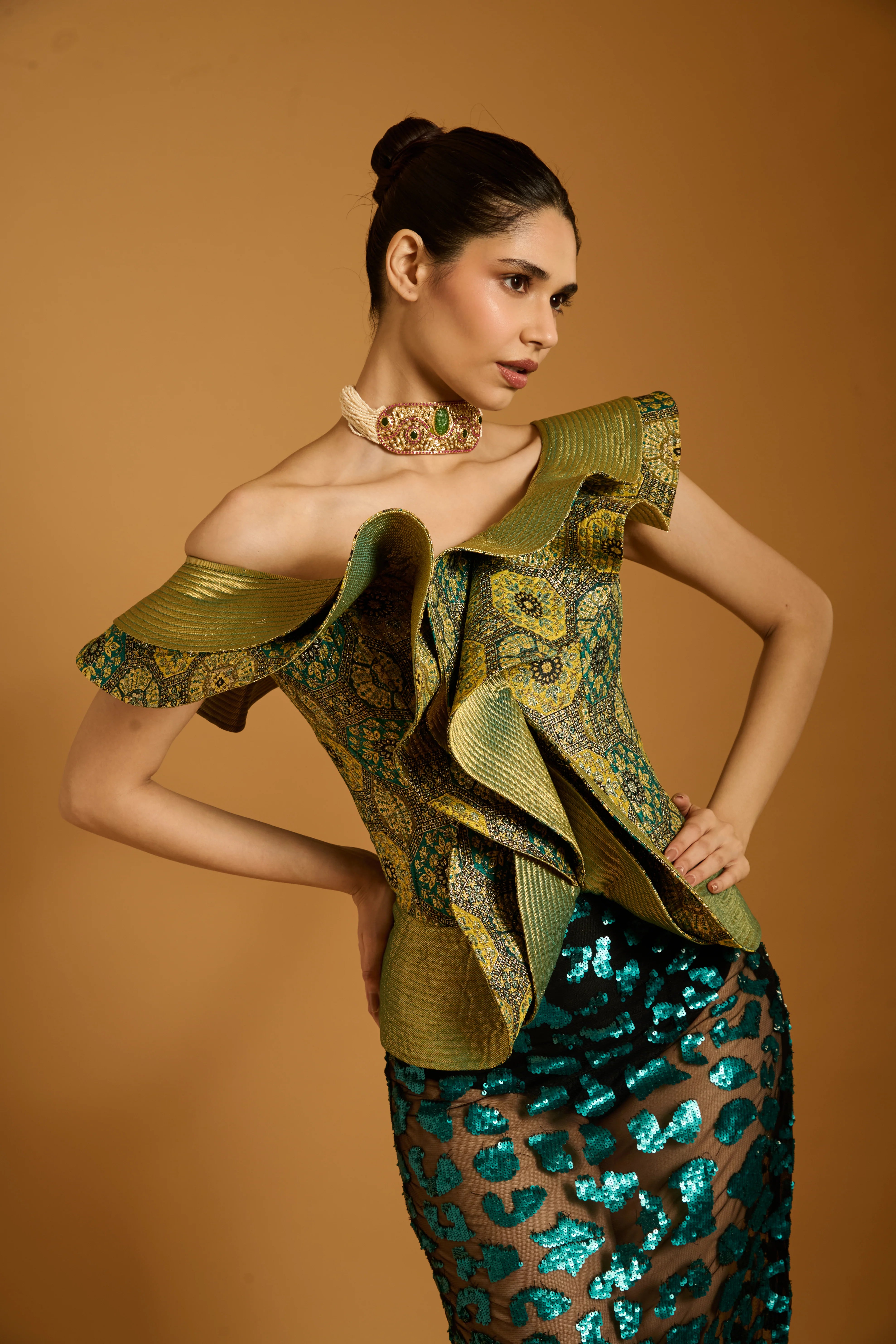 Trifecta brocade structural corset