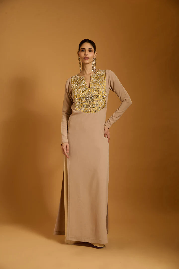 Trifecta clay crystal bib kaftan