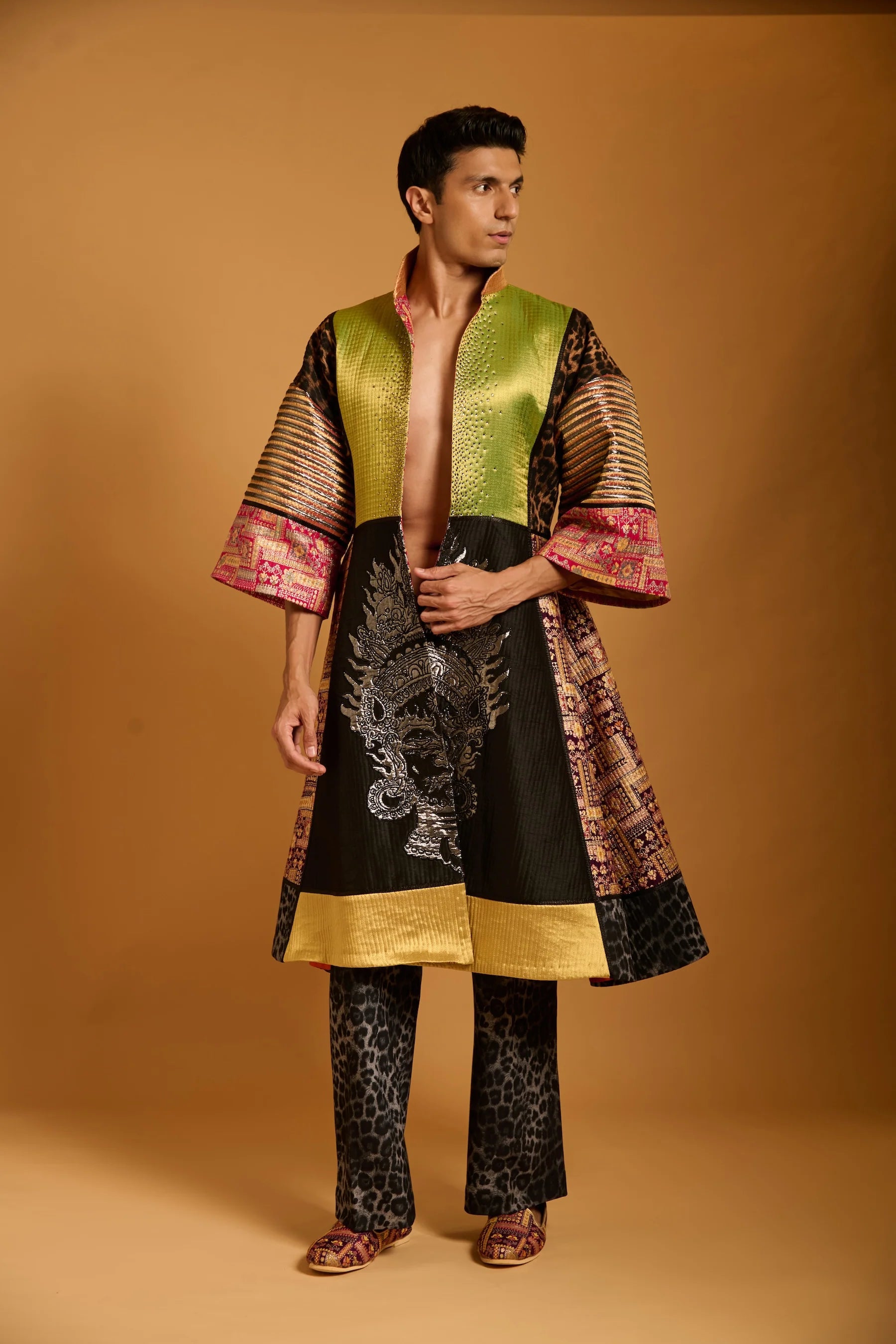 Trifecta paneled kimono