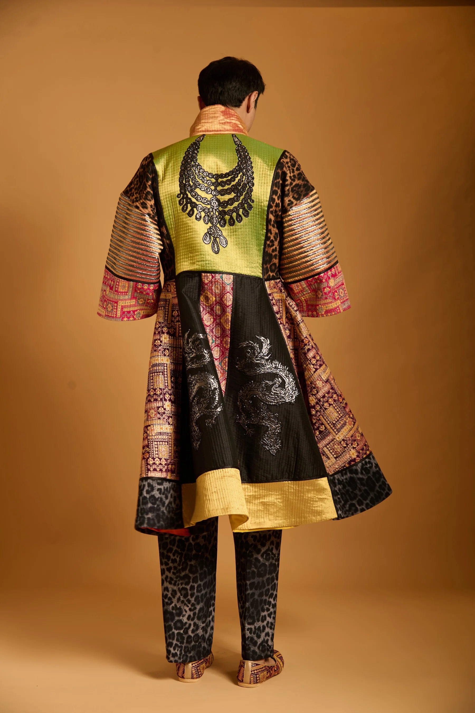 Trifecta paneled kimono