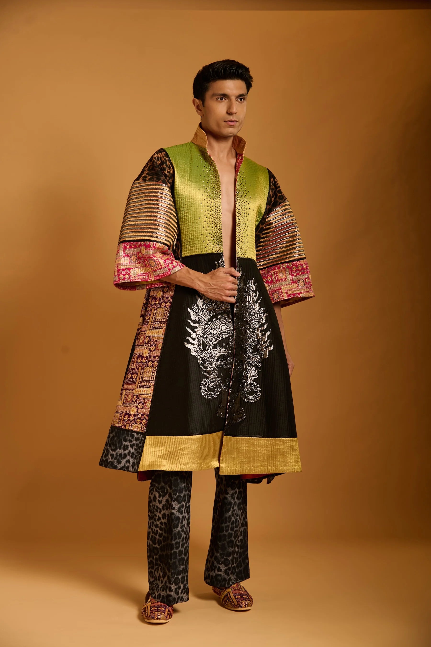 Trifecta paneled kimono