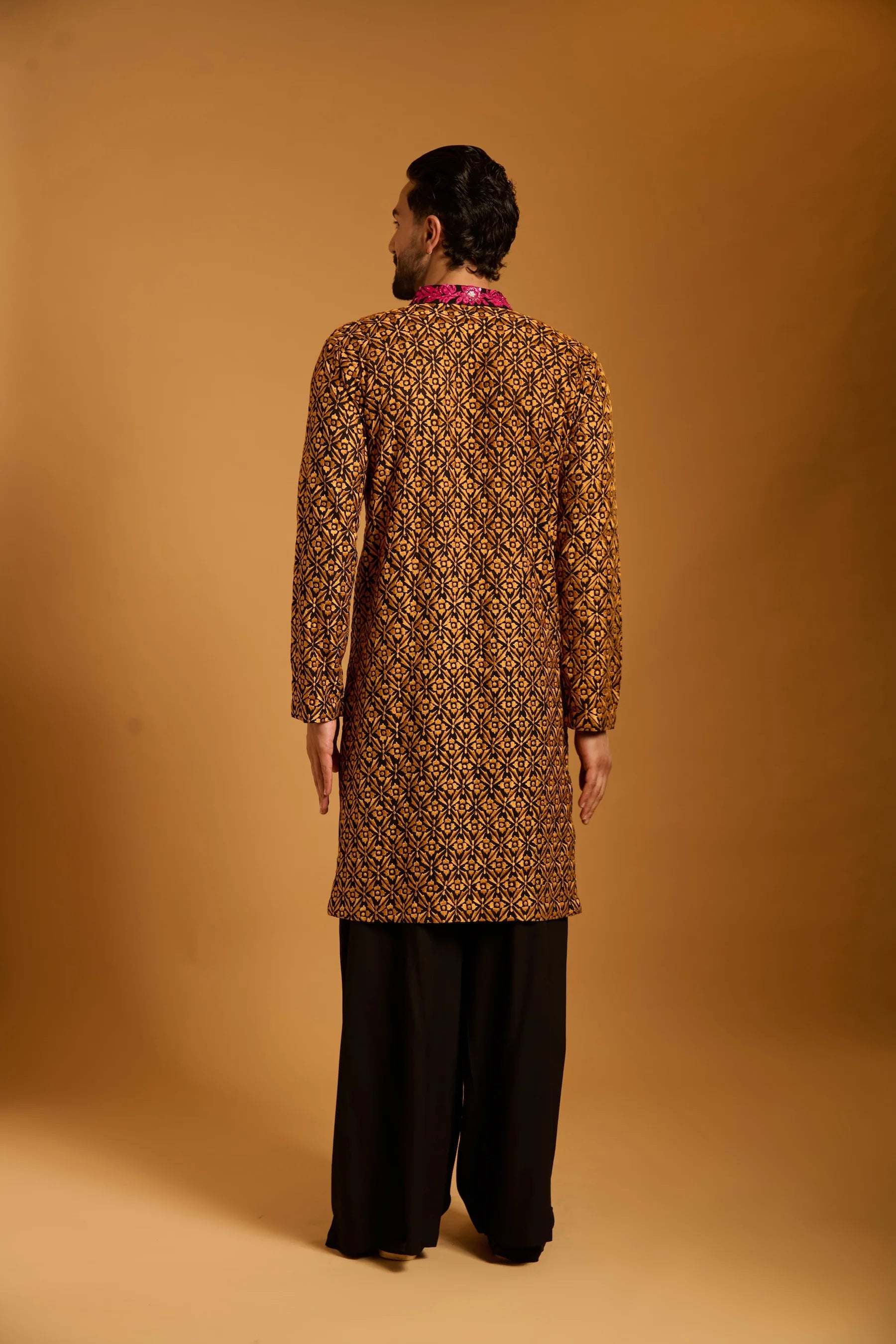 Trifecta black-mango bib kurta