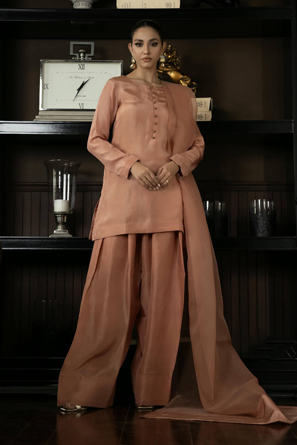 Soft Peach Pure Silk Kurta Set