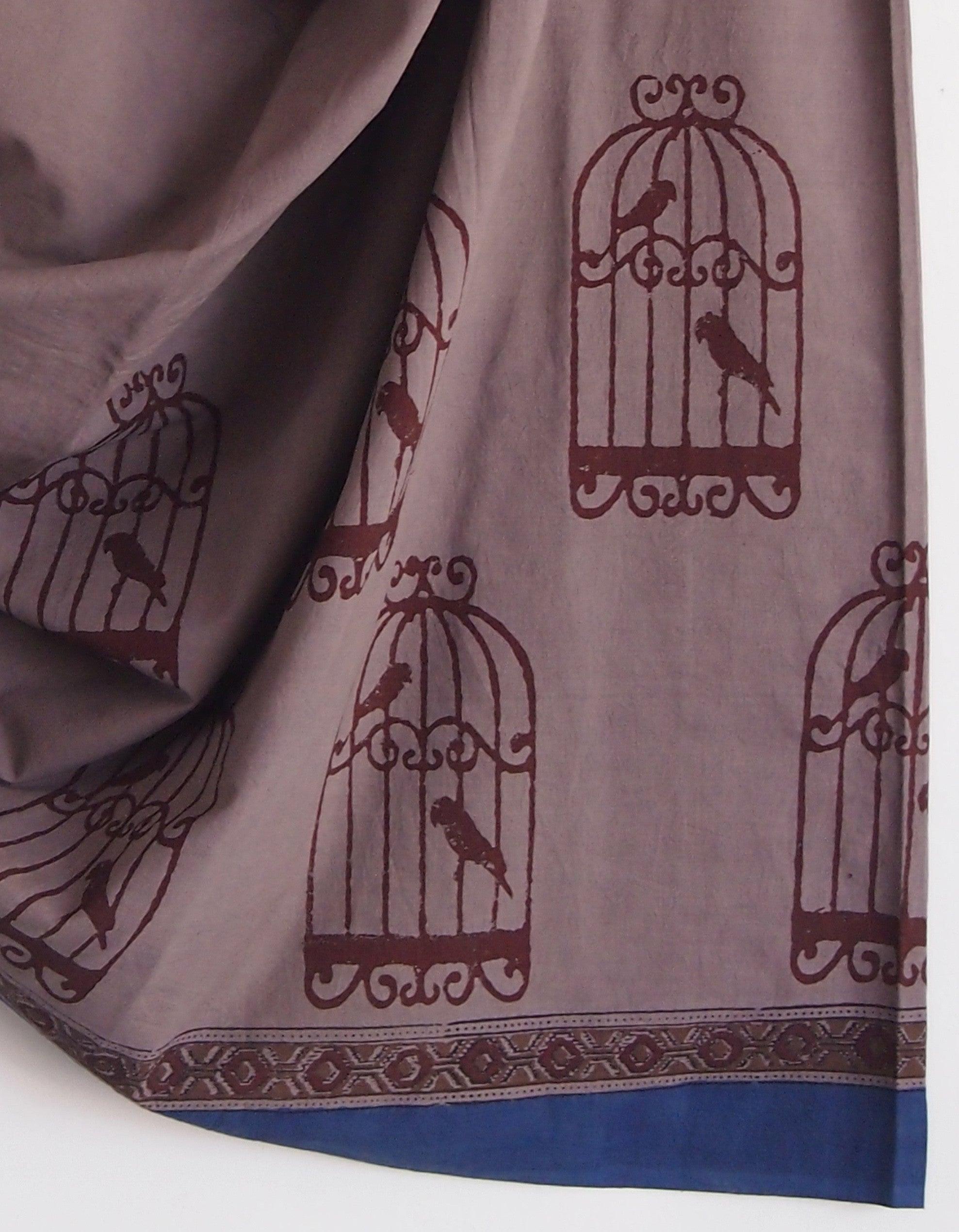 SAREE - Cage with dark gray - CHHAPA